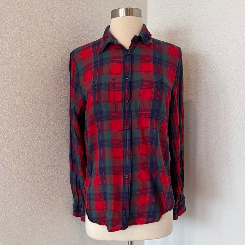 Denim & Supply Ralph Lauren Red, Blue, & Green Plaid Cotton Button-Up Shirt, M